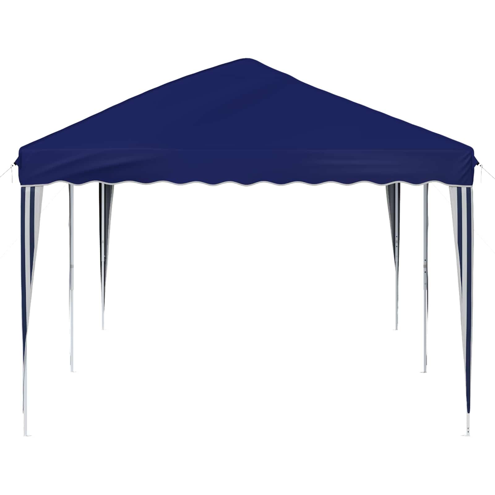 Namiot imprezowy Pop-up niebieski 575 x 290 x 245 cm, składany i składany, z malowaną proszkowo stalową ramą, odporny na warunki atmosferyczne, odporny na działanie promieni UV, idealny do