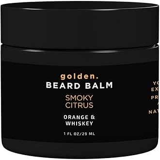 Golden Grooming Beard Balm | Unique Masculine Scent | Shea Butter for Beard Growth | Tames, Moisturizes & Styles – Limited Edition Smoky Citrus, 2oz
