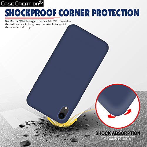 Image of Case Creation Luxurious OG Series for Apple iPhone XR Case Cover,Anti-Dirty Slim Case Frosted Matte Cute Candy TPU Raised Bezel (Splash of Color) Back Cover for iPhone XR -Navy Blue