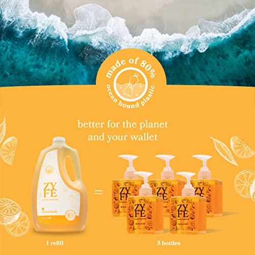 Image of Vitamin Hand Soap Refill - Liquid Hand Soap - Natural Plant Derived Moisturizing Handsoap with Essential Oil Fragrance Citrus Bask - Soft Hand Wash for Kitchen & Bathroom - Lush Soft Soap 64oz