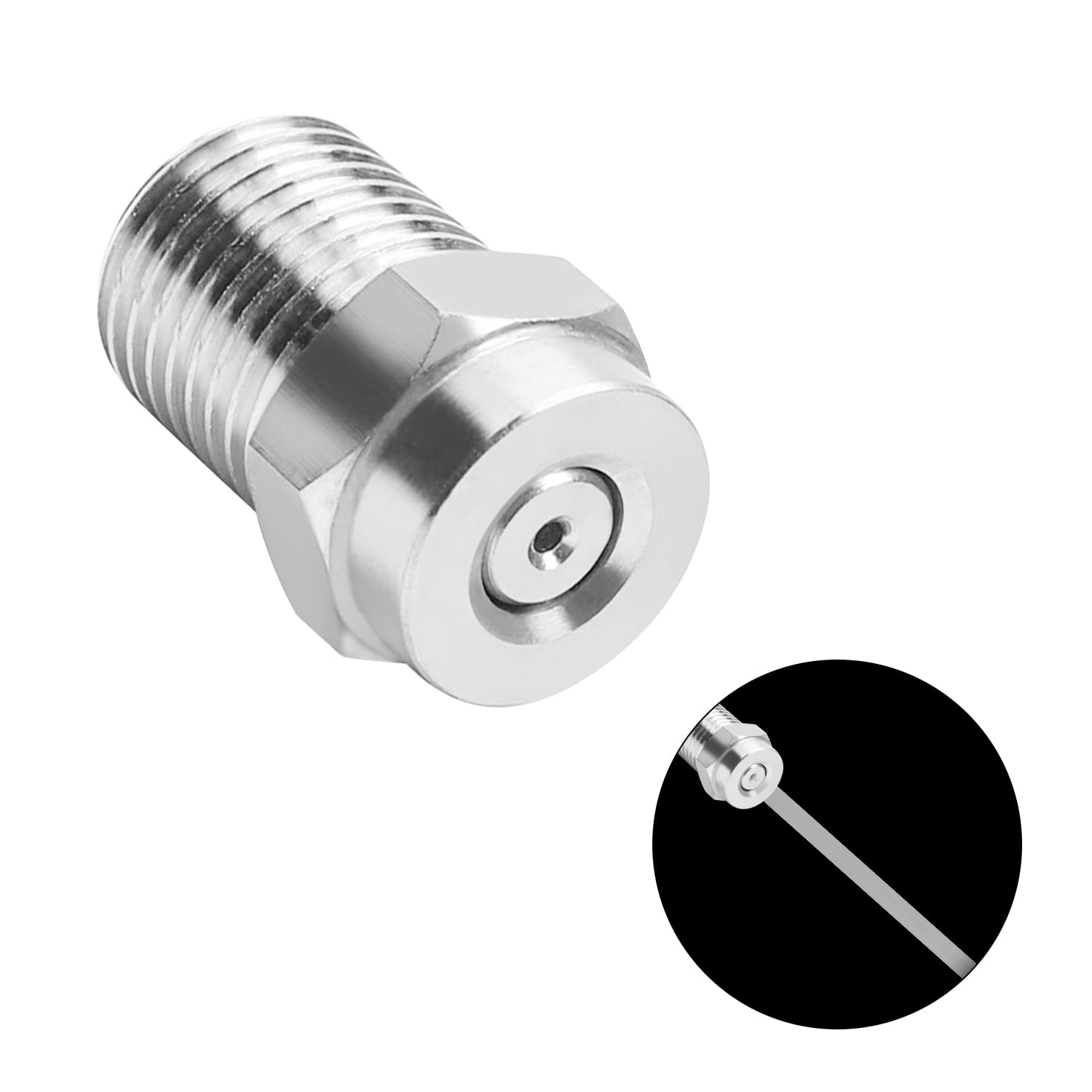M METERXITY 2-Pezzi Ugello A Ventaglio Piatto, 95 Gradi 1/4BSPT Maschio Acciaio Inossidabile Ugelli Idropulitrice Sostituzione Ugello Pulitore Nastro Tenuta Per Pistole Acqua (Orifizio 3,6mm