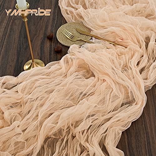 12 Pack 10Ft Cheesecloth Table Runner, 29''X120'' Rustic Gauze Fabric Boho Table Runner, Light Peach Cheesecloth Wedding Table Decor For Romantic Wedding Party Bridal Shower Birthday Dinner… #TOP3