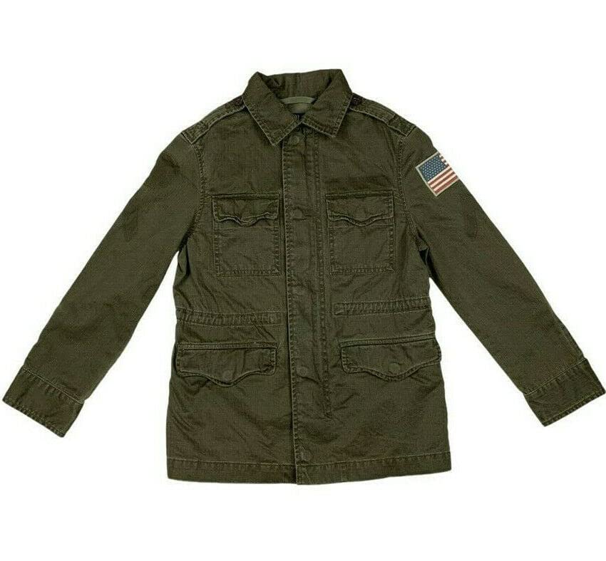 POLO RALPH LAUREN Boy's Military Jacket Coat USA Flag (6T, Military)