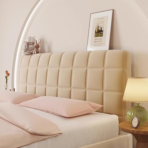 WJHDWYD Copri Testata Letto Universale, Addensare Anti-Graffio Anti-Polvere Copertura Testiera Letto Matrimoniale, Fodera Protezione Elastica Lavabile Per Decorazione Camera(Khaki 2,190cm(75inch))