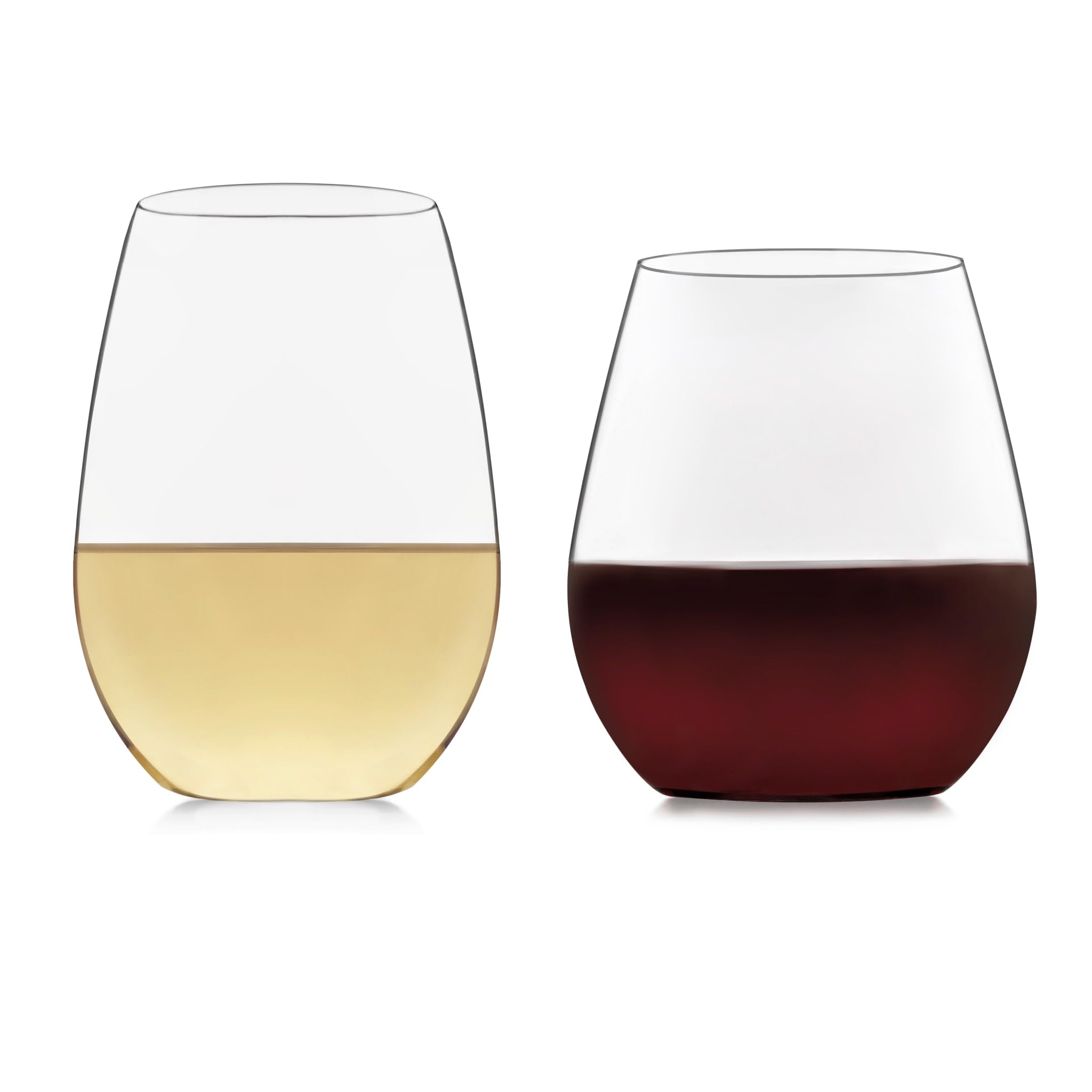 Libbey Signature Rot- und Weißweingläser 12er Set, Elegantes, Spülmaschinenfestes Glas Weingläser, Stiellose Weingläser Set für Geburtstage, Hochzeiten