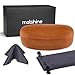molshine Hard Shell Sunglasses Case,Classic Large Glasses Case for Sunglass, Eyeglasses with Cleaning Cloth, Pocket (Brown)