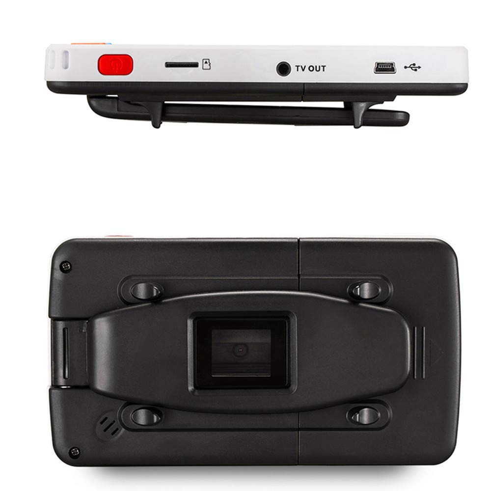 Loupe numérique Portable, Aide à la Lecture électronique, Zoom 4X-32X, poignée Pliable pour écran LCD de 5 Pouces pour Les Groupes malvoyants (Blanc)