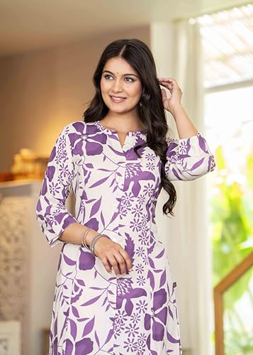 Image of Pistaa's Women's Floral Print A-Line Kurta with Lace Palazzos