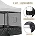 Yescom Pop Up Canopy Half Mesh Sidewall with Window 10x10Ft for Food Booth Commercial Vendor Shelter Mesh Enclosures, 4pcs Screened Wall Only