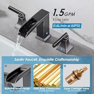 Oilrubbedbronzebathroomfaucet3holesanlivwaterfallbathroomsinkfaucets8inchtwohandlewidespreadvanitylavatoryfaucetbronzewithpopupdrainandsupplylines  Urban Country Home Decor Oil rubbed bronze bathroom faucet 3 hole sanliv waterfall bathroom sink faucets 8 inch two handle widespread vanitylavatory faucet bronze with pop up drain and supply lines  urban country home decor