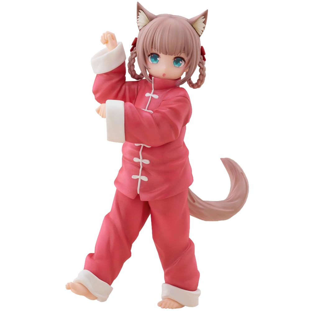 Zhongkaihua Cute Cat Girl Figure Kinako Anime Q Figurine 15cm Standing Position Chinese Style Modelling Edition PVC Model Tabletop Ornaments