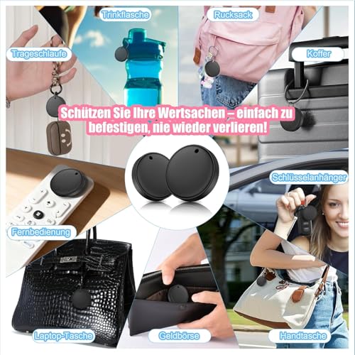 2026 Air Tracker Smart Tag für Android & iOS-4er Pack, Neu Dual-System Bluetooth Tracker kompatibel mit Apple Wo ist? & Android Google Find Hub, Schlüsselfinder für Schlüssel/Geldbörse/Fahrrad/Koffer