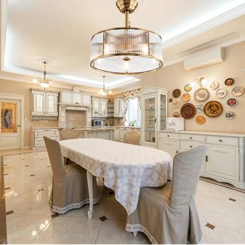 OUKANING Caged Fandelier Ceiling Fan with Light, Golden Ceiling Fans with Remote Control & Noiseless 35db - Farmhouse Rustic Bladeless Outdoors Ceiling Fans Chandelier Retro Lighting Fixture (Crystal) Cover