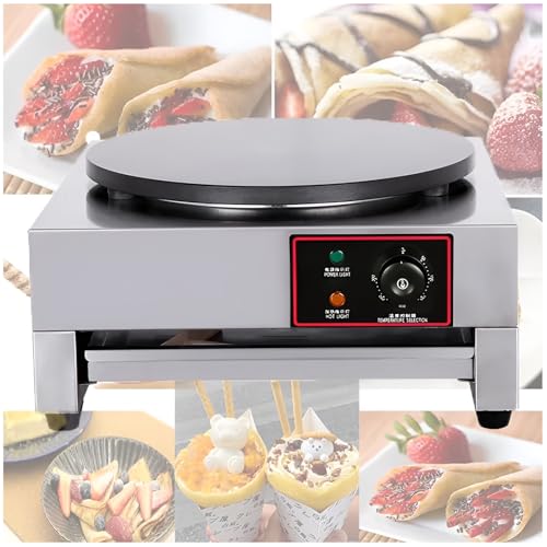 GTHTUHFD Máquina Eléctrica Comercial para Hacer Crepes Y Panqueques De 15,7 Pulgadas, Antiadherente, con Temperatura Ajustable De 50 A 300 ℃.