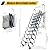 12 Steps Attic Ladder Pull Down System, 882LBS Capacity Telescoping Ladder,Folding Ladder Extension Loft Stairs with Handrails, Narrow Wall-Mounted Attic Loft Stairs for Garages Roofs Basements