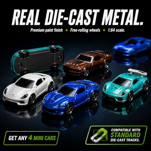 Image of Mirana Car-in-Car Garage Toy for Kids | 4 Diecast Metal Alloy Cars Playset | Foldable Storage with Handle | Store Upto 16 Vehicles | Birthday & Diwali Gift for Boys & Girls 18+ Months (Sky Blue)