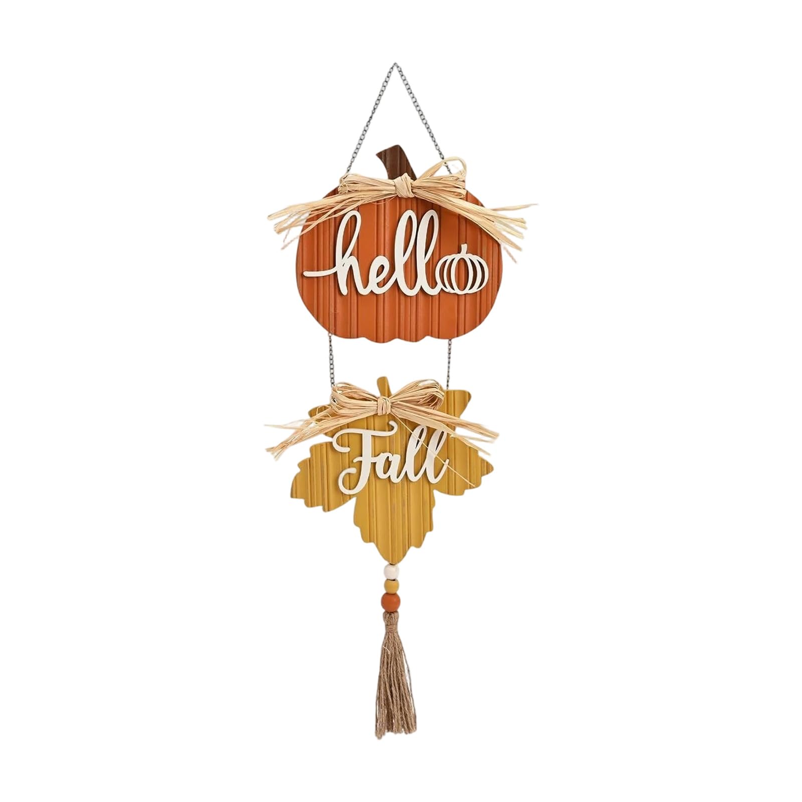 Hello Fall Thanksgiving Decorations Door Sign Thanksgiving Wooden Hanging Sign Wall Decor Pumpkin Wooden Front Door Hanger for Autumn Harvest Fall Front Decor