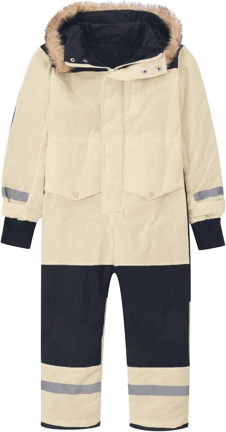Snow Suit for Kids One Piece Winter Outdoor Waterproof Warm Hooded Snowsuit Overalls Boys Girls Baby Snowboarding Ski Suits