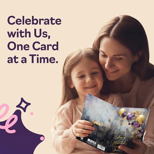 Giftzie GCARD-A5DG-GOLDBAL-AUNT-FBA Beautiful Gold Birthday Cards For Aunt thumb #3