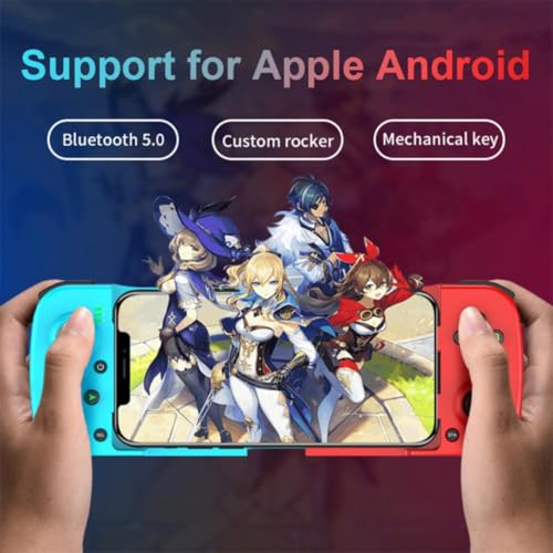 Controle Ajustável Bluetooth para Celular iOS e Android + Cabo Tipo C - Vermelho e Azul