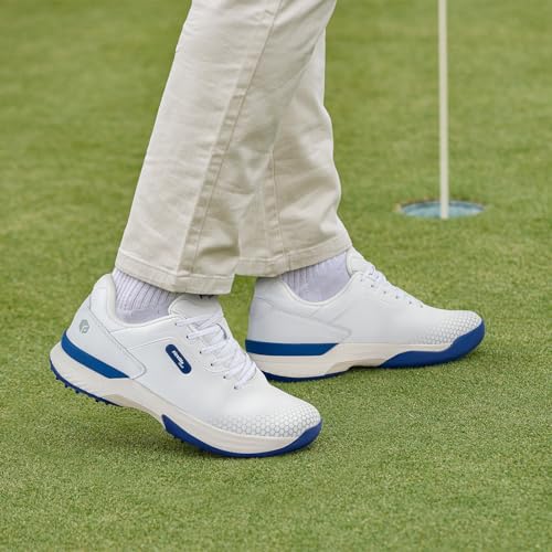 Image of FitVille Wide & Extra Wide Mens Golf Shoes Professional Outdoor Waterproof Spiked Golf Shoes for Men