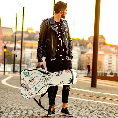 Housse de guitare en tissu Oxford épais rembourré avec boucle de suspension et sangle de cou Motif attrape-rêves et plumes 101,6 cm, Multicolore., 42.9×16.9×4.7 in, Sac de transport tendance pour - Les Beatles, Paul McCartney, John Lennon, RIngo Starr, George Harrison Housse de guitare en tissu Oxford épais rembourré avec boucle de suspension et sangle de cou Motif attrape-rêves et plumes 101,6 cm, Multicolore., 42.9x16.9x4.7 in, Sac de transport tendance pour – Image 7