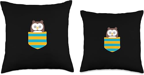 Miniatura 3 de Natur Comic Freunde Ornithologen Eule Vogel Vögel Bird Lover Gift-Owl in Chest Pocket Throw Pillow 16x16 Multicolor