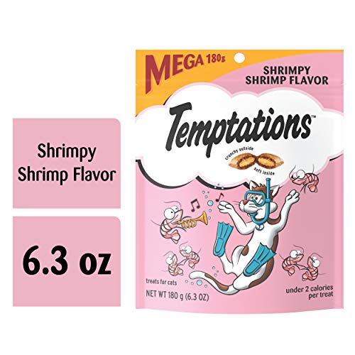 TEMPTATIONS Classic Crunchy and Soft Cat Treats Shrimpy Shrimp Flavor, 6.3 oz. Pouch - Image 8