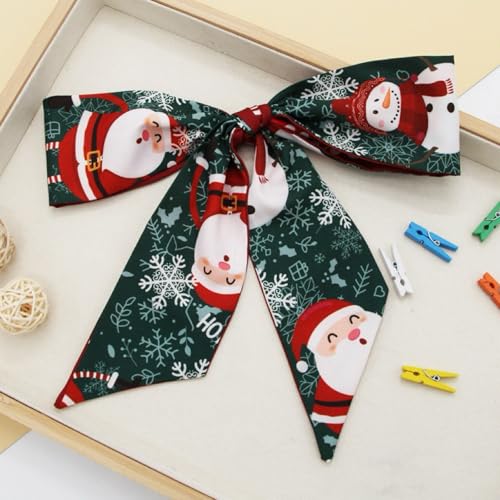 5 Pack Christmas Purse Scarf Set, Silky Ribbon Scarves for Bags Head Scarf for Handbag Handle Scarf Band Hair Neck Scarf for Women Fashion New Year Christmas Gifts Wrapping,012