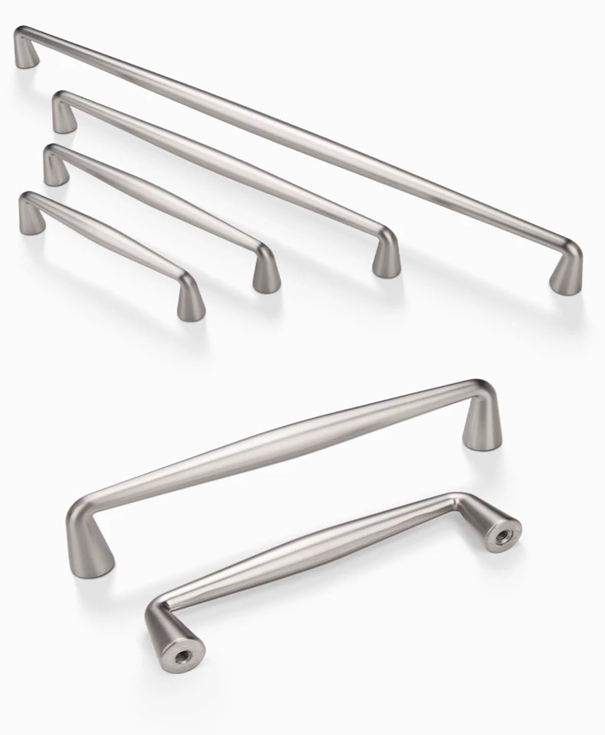 SYZOW Kitchen Cabinet Handle 96mm, 6 Piece Brushed Nickel Brass Kitchen Cabinet Handles,Vintage Furniture Handle, Kitchen Drawer Handles