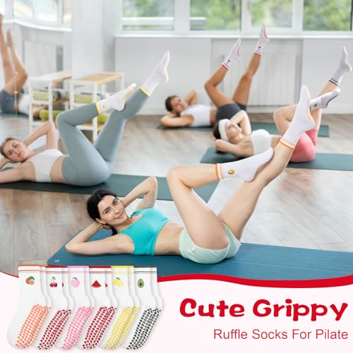 Image of Pilates Grip Yoga Socks for Women Cute Non Slip Socks | Cute Non Slip Socks, Athletic Grippy Sock, Barre Ballet Fitness Workout