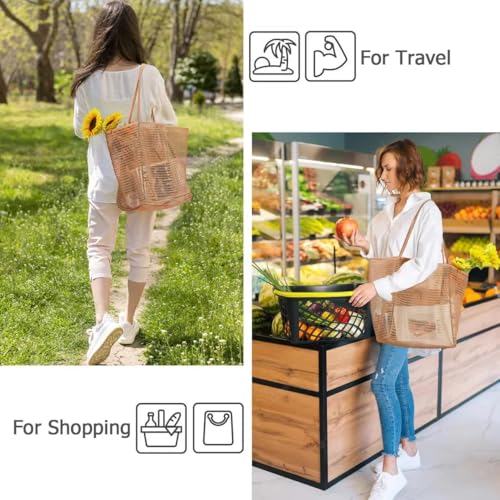 Beach Bag Women Hobo Tote Bag for Vacation Mesh Foldable Pool Bag Shoulder Handbag for Beach Picnic Accessories4