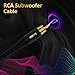 Subwoofer Cable RCA to RCA Audio Cable 10FT, Digital Coaxial Audio Cable, Premium S/PDIF RCA Cord for Home Theater, HDTV, Subwoofer, Hi-Fi System, Amplifier, 22AWG Tinned Copper, Double Shielded