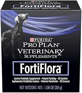 Purina FortiFlora Probiotics for Dogs, Pro Plan Veterinary Supplements Powder Probiotic Dog Supplement – 30 ct. box