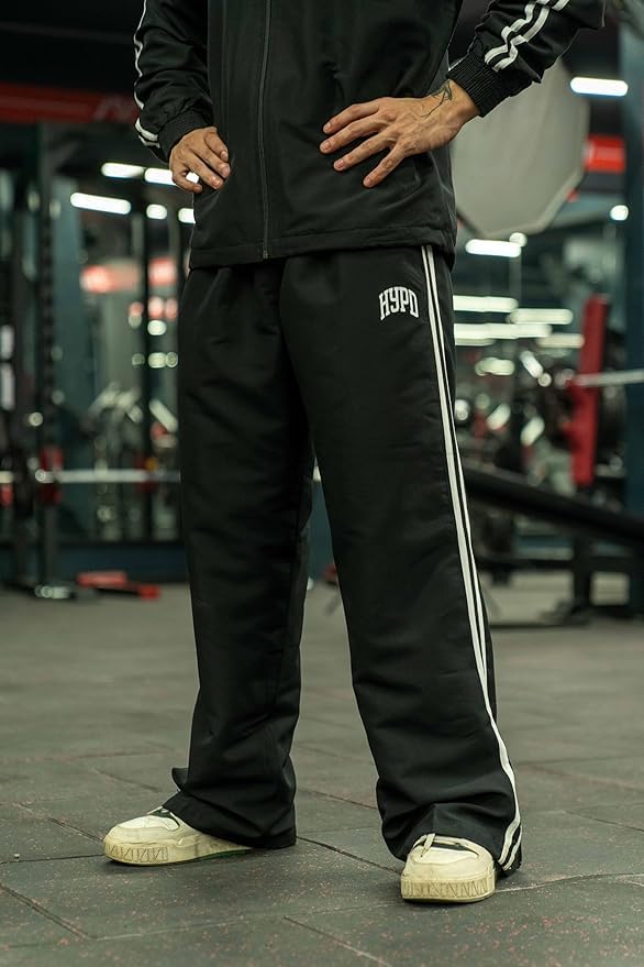 Image of HYPD Urban Track Pants for Men | Dry Fit Mesh Gym Wear | Zippered Bottom, Back Pocket | Relaxed Fit Joggers for Sports, Workout, Running & Casual Wear
