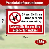 Hier ist Kein Hundeklo Schild,Lassen Sie ihn vor Ihreeigene Tür kacken, Schild Hunde Kacken Verboten, Verbotsschild Hundeverbotsschild Verbot Hundeklo Blechschild 20 x 30 cm