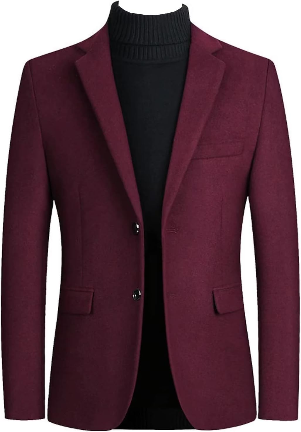 Men's Thin Tweed Blazer Two Buttons Tuxedo Suit Jacket for Wedding Prom