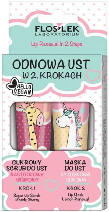 Floslek Lip Care Sugar Lip Scrub and Lip Mask 2x14g