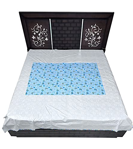 Image of EcoSoft Plastic Sheet,PVC Sheet for Kids,Rubber Sheet for Babies,Bed Wetting Protector(90 x 135 cm) (Blue PPG)