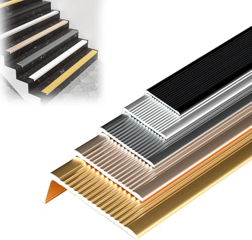 Nez de marche antidérapant en aluminium argent 3x2 cm pour escalier intérieur et extérieur