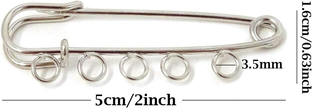 50 broches Resistentes de 2 Pulgadas con 5 Agujeros for Mantas, Faldas, Kilts, alfileres presillas for joyería
