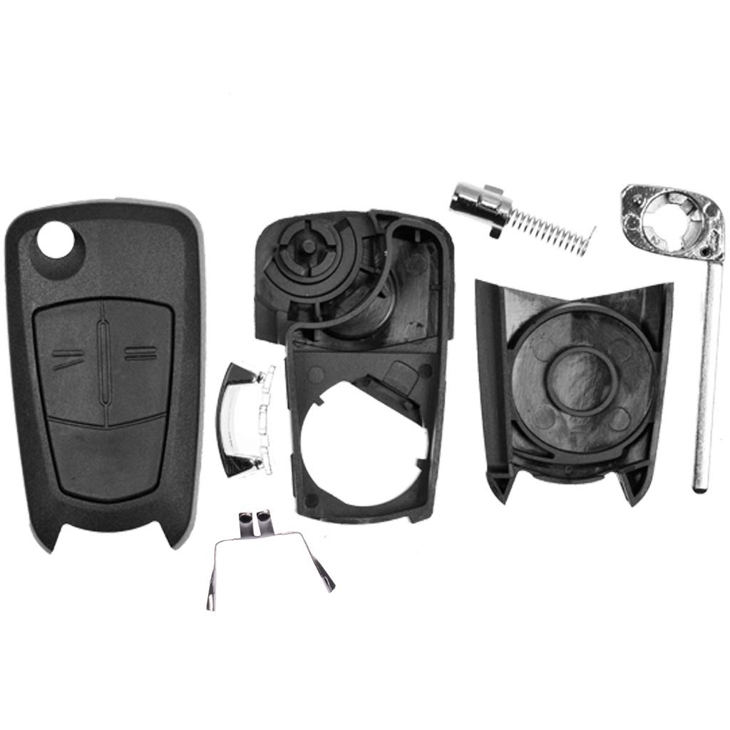Custodia Chiave Auto Opel: Guscio Di Ricambio Con Telecomando 2 Tasti E Batteria. Compatibile Con Corsa D, Astra H, Zafira B, Tigra B, Antara.