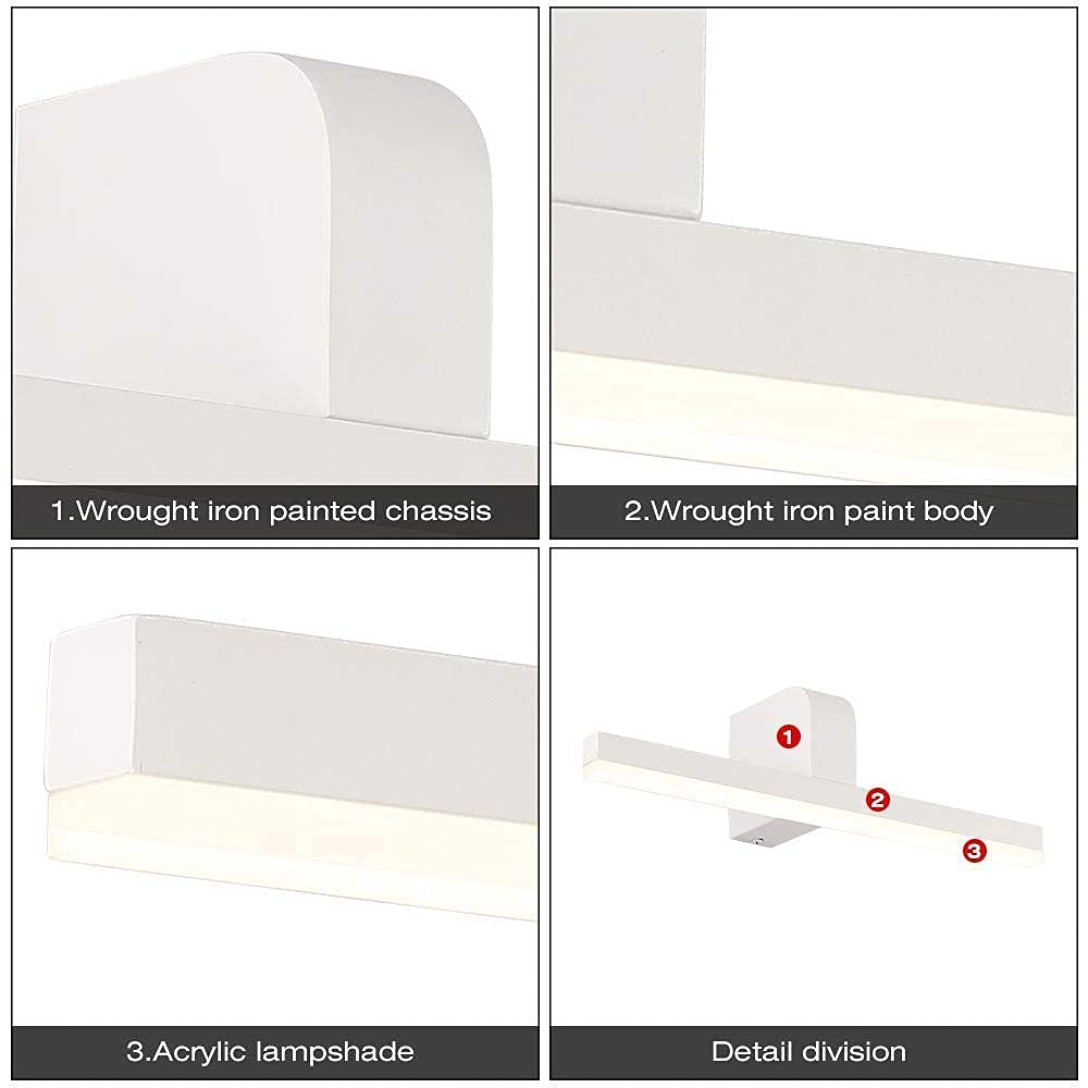 wall lamp Nowoczesny kinkiet ścienny, światło lustrzane Led światło lustrzane lampy na lustro łazienkowe, lampa na lustro łazienkowe Led 9W wodoodporna, oświetlenie do makijażu akrylowa łazienka,