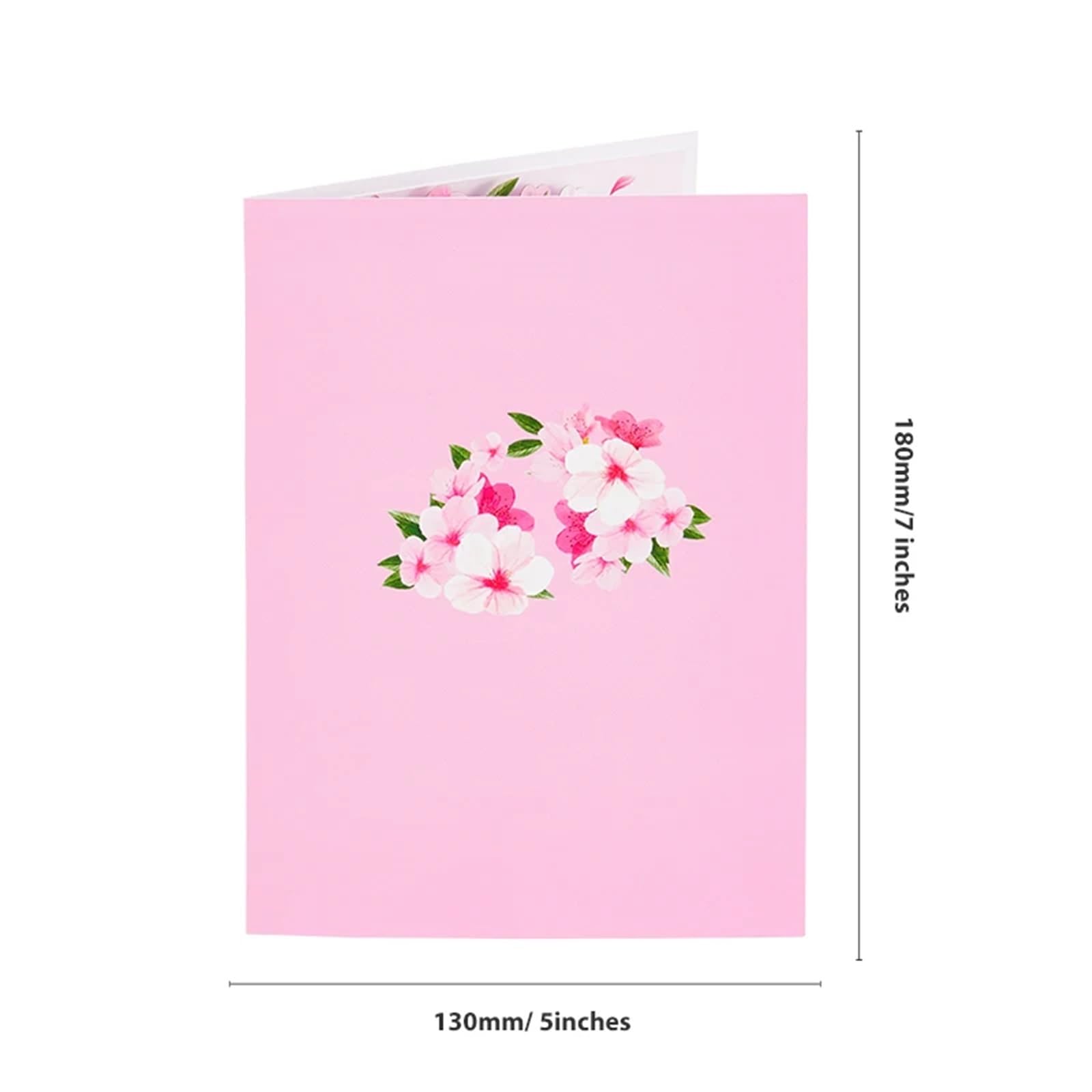 Zaproszenia na ślub, Zestaw zaproszeń ślubnych, 2 sztuki, wielokolorowe, wyskakujące kartki z motywem kwitnącej wiśni(Sakura Love)