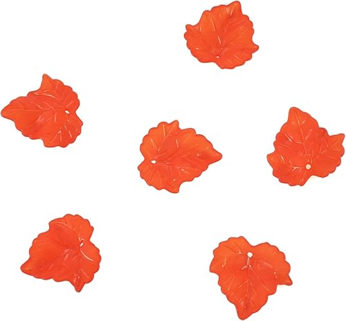 Miniatura 109 de Craftdady Dijes de cuentas de hojas de arce transparentes, colgantes colgantes de adorno para colgar, bonitos dijes para collares, pulseras, Hoja