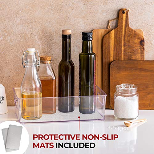 Fullstar Fridge Organizer Set - 4 Clear Storage Bins with Handles for Refrigerator and Freezer Organization