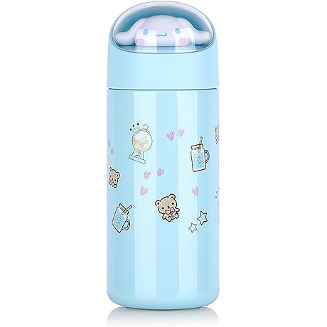 Boba Water Bottle with Straw Tumbler Cute Reusable Stainless Steel Insulated Travel...