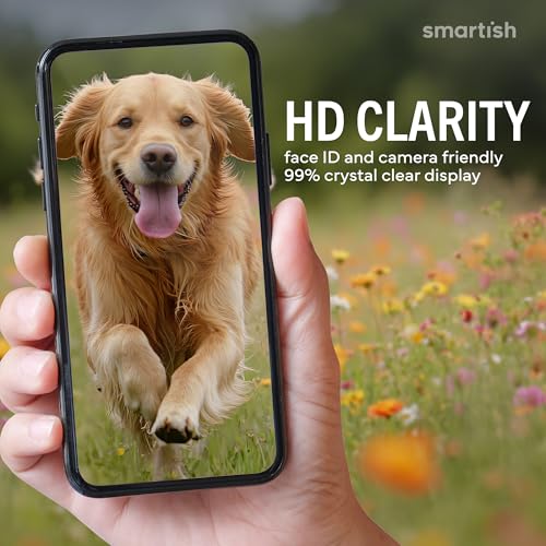 Image of Smartish iPhone 17 Pro Screen Protector - 2-Pack Tempered Glass Screen Protectors - Tuff Sheet - 9H Easy Install Frame [Scratch Resistant] Case-Friendly- Dynamic Island for Apple iPhone 17 Pro