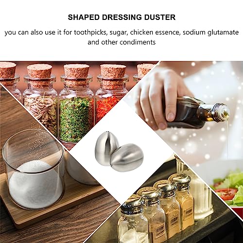 Hemoton 2091V17GGFR57DFJT0T8F 2 Pack Salt And Pepper Shakers Set Easter Egg Shape Stainless Steel Salt And Pepper Shakers Seasoning Shaker thumb #5