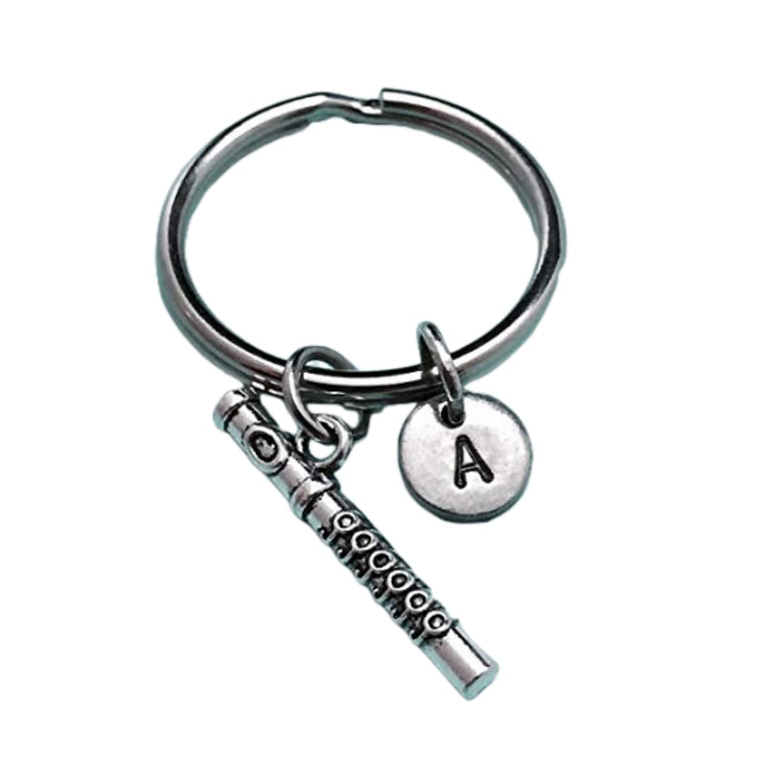 Flute keychain, flute charm, musical instrument keychain